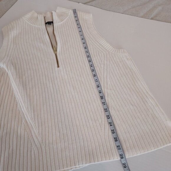 Talbots Ribbed Half-Zip Cream Sweater Vest Size 2X NWOT - Picture 6 of 10
